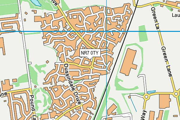 NR7 0TY map - OS VectorMap District (Ordnance Survey)