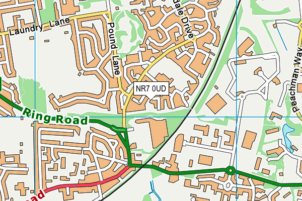 NR7 0UD map - OS VectorMap District (Ordnance Survey)
