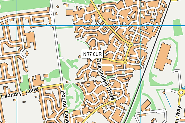 NR7 0UR map - OS VectorMap District (Ordnance Survey)