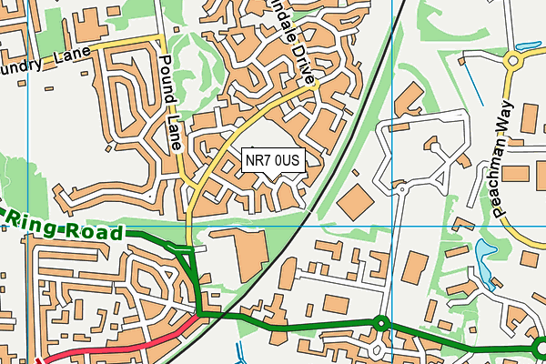 NR7 0US map - OS VectorMap District (Ordnance Survey)