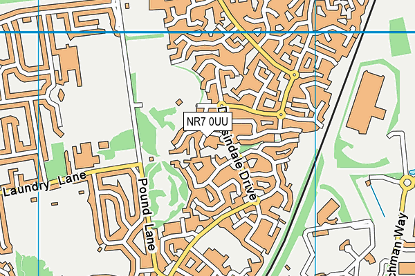 NR7 0UU map - OS VectorMap District (Ordnance Survey)