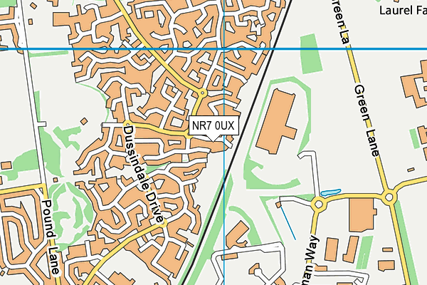 NR7 0UX map - OS VectorMap District (Ordnance Survey)