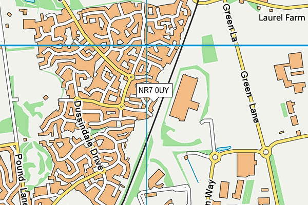 NR7 0UY map - OS VectorMap District (Ordnance Survey)