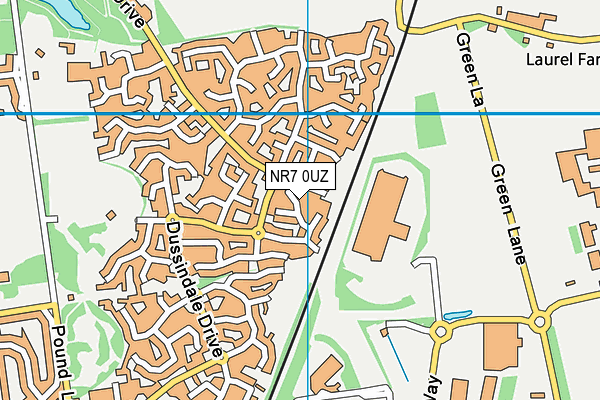 NR7 0UZ map - OS VectorMap District (Ordnance Survey)