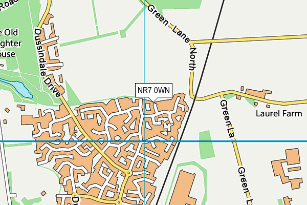 NR7 0WN map - OS VectorMap District (Ordnance Survey)