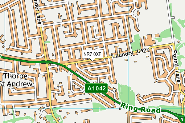 NR7 0XF map - OS VectorMap District (Ordnance Survey)