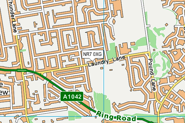 NR7 0XG map - OS VectorMap District (Ordnance Survey)