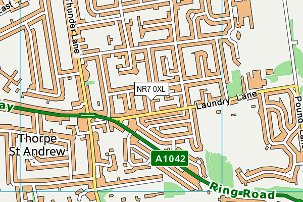 NR7 0XL map - OS VectorMap District (Ordnance Survey)
