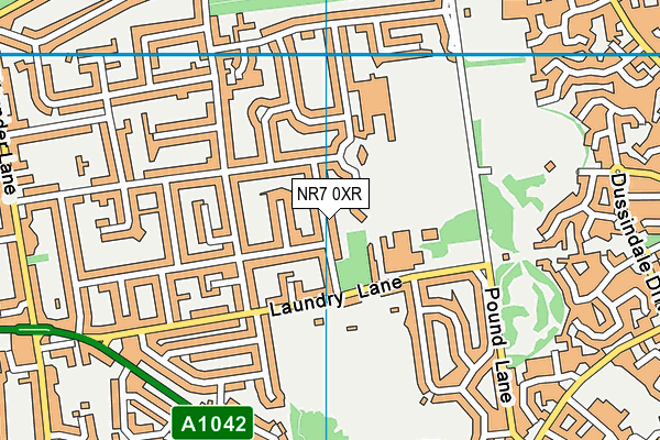 NR7 0XR map - OS VectorMap District (Ordnance Survey)