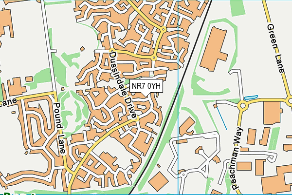 NR7 0YH map - OS VectorMap District (Ordnance Survey)