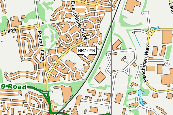 NR7 0YN map - OS VectorMap District (Ordnance Survey)