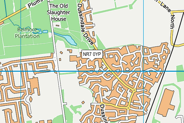 NR7 0YP map - OS VectorMap District (Ordnance Survey)