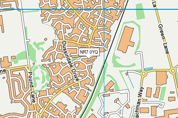 NR7 0YQ map - OS VectorMap District (Ordnance Survey)