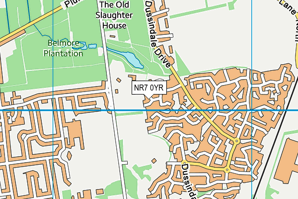 NR7 0YR map - OS VectorMap District (Ordnance Survey)