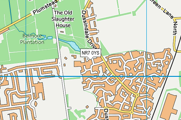 NR7 0YS map - OS VectorMap District (Ordnance Survey)