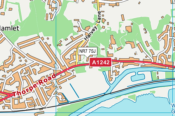 NR7 7SJ map - OS VectorMap District (Ordnance Survey)