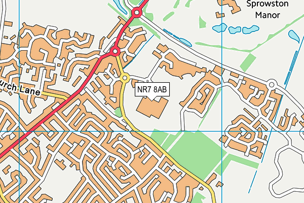 NR7 8AB map - OS VectorMap District (Ordnance Survey)