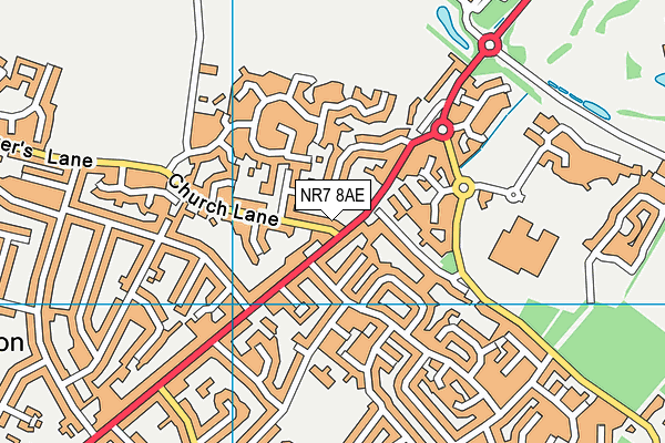 NR7 8AE map - OS VectorMap District (Ordnance Survey)
