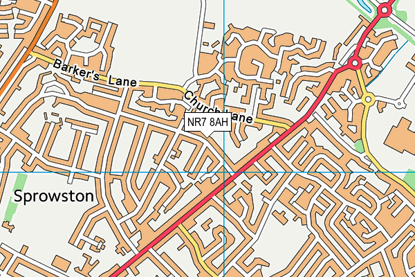 NR7 8AH map - OS VectorMap District (Ordnance Survey)
