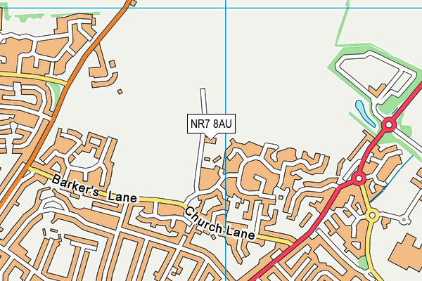 NR7 8AU map - OS VectorMap District (Ordnance Survey)