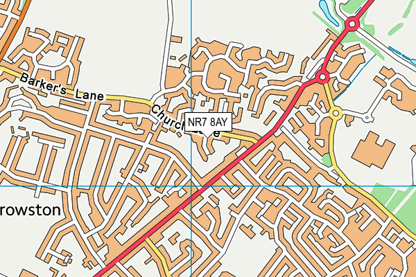 NR7 8AY map - OS VectorMap District (Ordnance Survey)