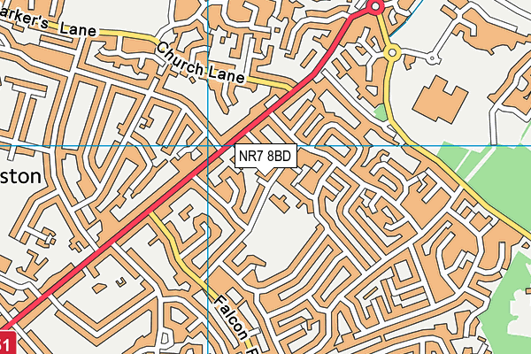 NR7 8BD map - OS VectorMap District (Ordnance Survey)