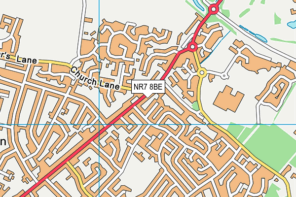 NR7 8BE map - OS VectorMap District (Ordnance Survey)