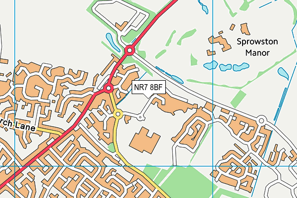 NR7 8BF map - OS VectorMap District (Ordnance Survey)