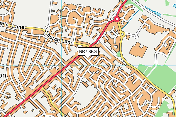 NR7 8BG map - OS VectorMap District (Ordnance Survey)