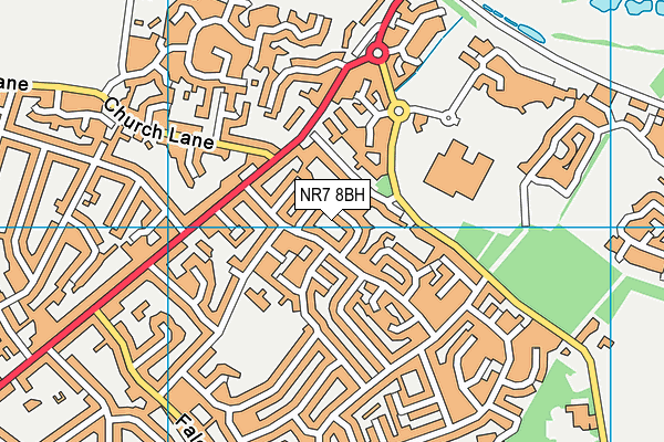 NR7 8BH map - OS VectorMap District (Ordnance Survey)