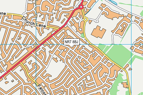 NR7 8BJ map - OS VectorMap District (Ordnance Survey)