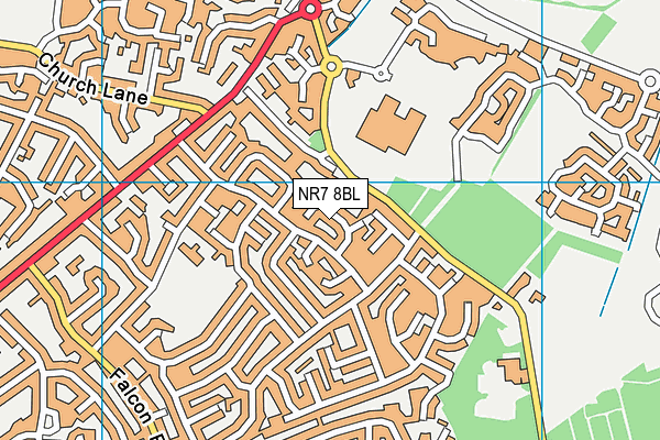 NR7 8BL map - OS VectorMap District (Ordnance Survey)