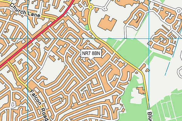 NR7 8BN map - OS VectorMap District (Ordnance Survey)