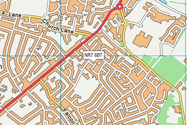 NR7 8BT map - OS VectorMap District (Ordnance Survey)