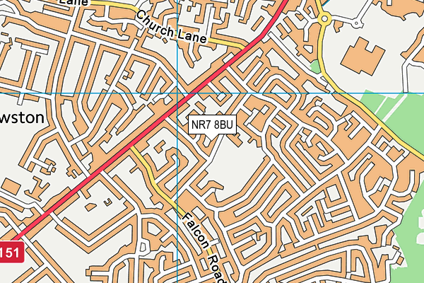NR7 8BU map - OS VectorMap District (Ordnance Survey)