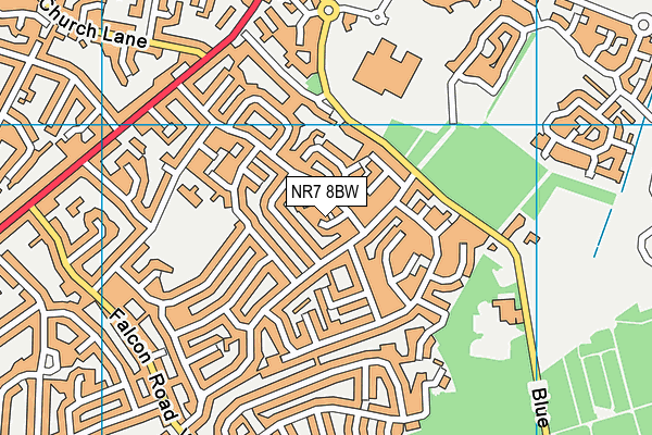 NR7 8BW map - OS VectorMap District (Ordnance Survey)