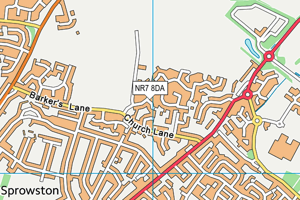 NR7 8DA map - OS VectorMap District (Ordnance Survey)