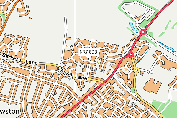 NR7 8DB map - OS VectorMap District (Ordnance Survey)