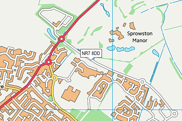 NR7 8DD map - OS VectorMap District (Ordnance Survey)