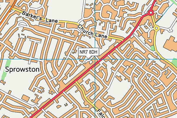 NR7 8DH map - OS VectorMap District (Ordnance Survey)