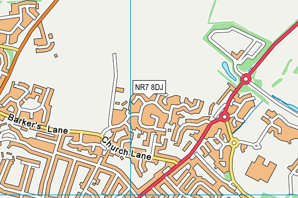 NR7 8DJ map - OS VectorMap District (Ordnance Survey)