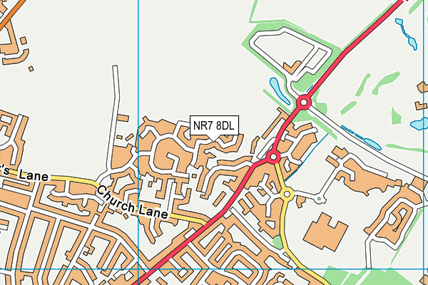NR7 8DL map - OS VectorMap District (Ordnance Survey)
