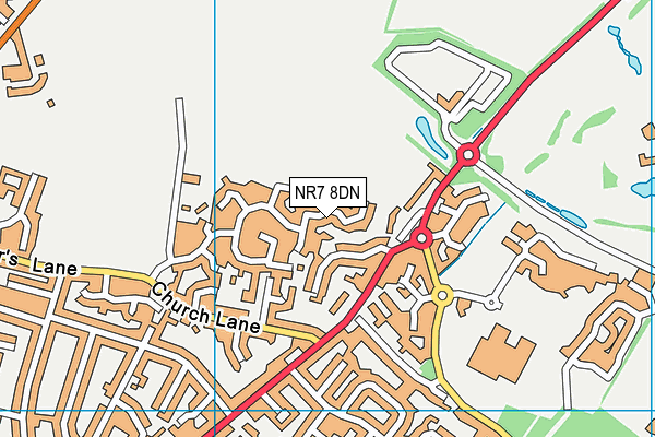 NR7 8DN map - OS VectorMap District (Ordnance Survey)