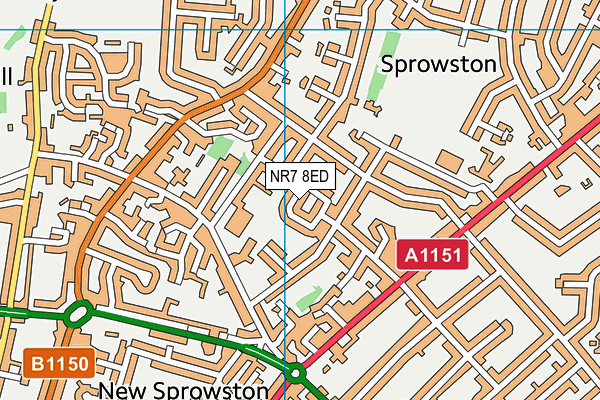 NR7 8ED map - OS VectorMap District (Ordnance Survey)