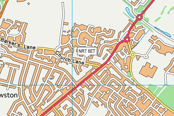 NR7 8ET map - OS VectorMap District (Ordnance Survey)