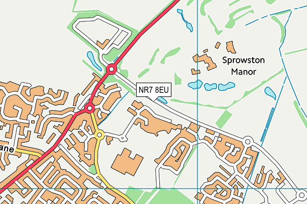 NR7 8EU map - OS VectorMap District (Ordnance Survey)