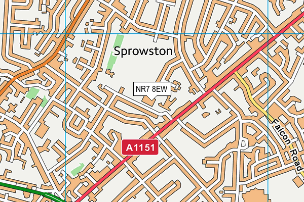 Sprowston Junior School map (NR7 8EW) - OS VectorMap District (Ordnance Survey)