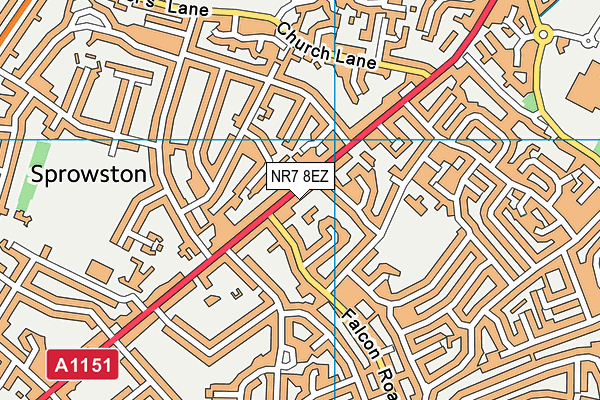 NR7 8EZ map - OS VectorMap District (Ordnance Survey)