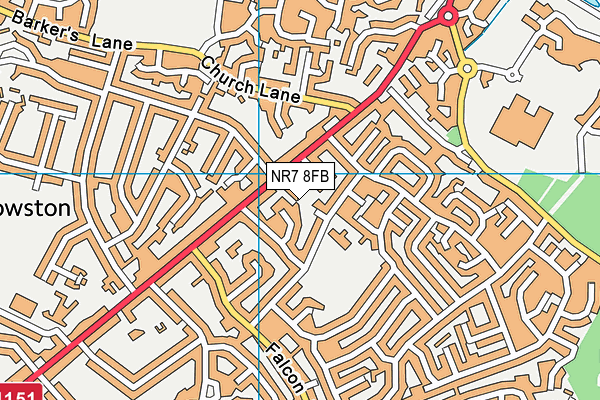 NR7 8FB map - OS VectorMap District (Ordnance Survey)