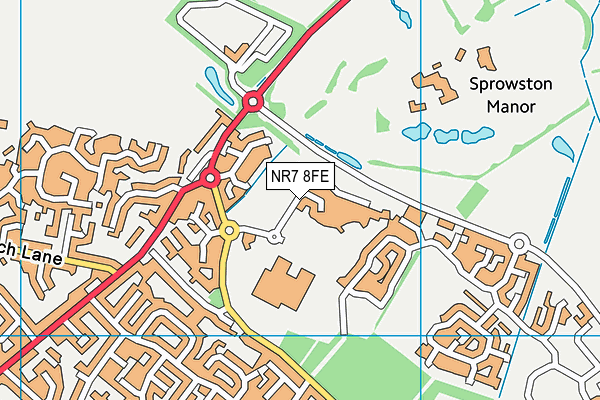 NR7 8FE map - OS VectorMap District (Ordnance Survey)